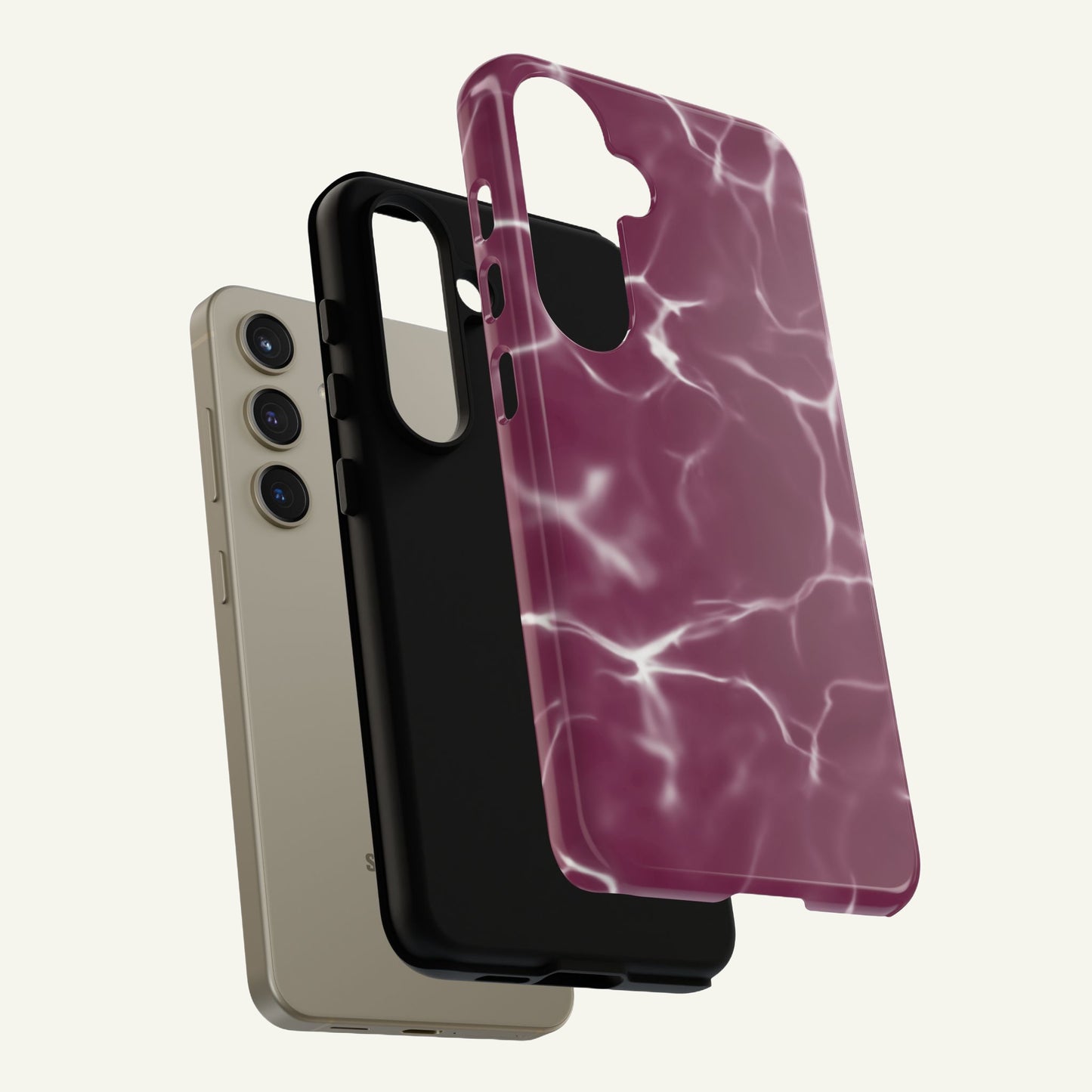 Marble Print Phone Case Maroon