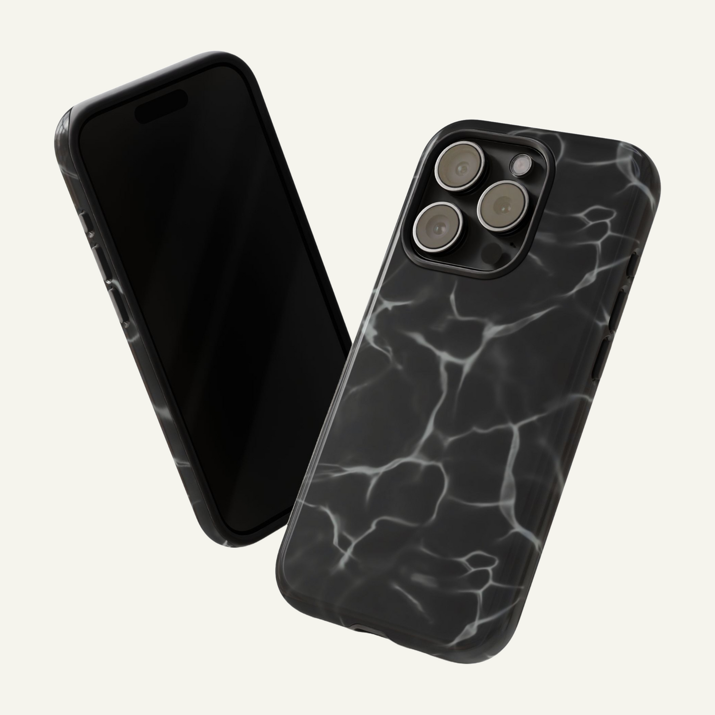 Marble Phone Case Black White