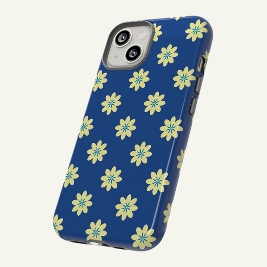 Blue floral Phone Case Iphone 16 - X, Samsung Galaxy S20 -S24, Google Pixel 6 - 8