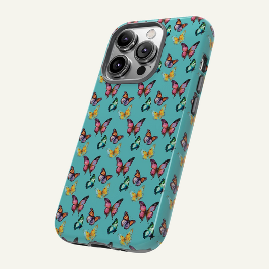 Teal butterfly phone case Iphone