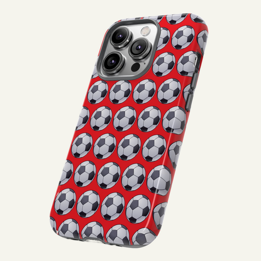 Soccer Ball Phone Case Red