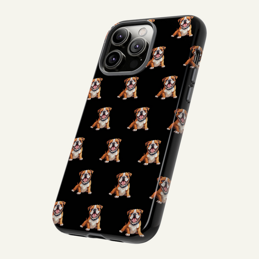 Black bulldog phone case