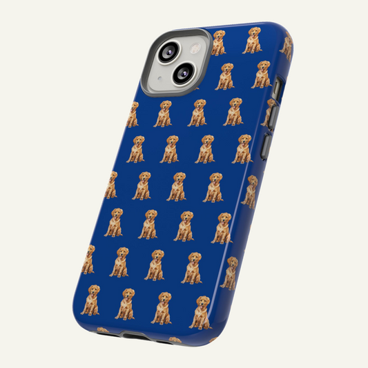 Golden Retriever Blue Phone Case Iphone 16 - X, Samsung Galaxy S20 -S24, Google Pixel 6 - 8