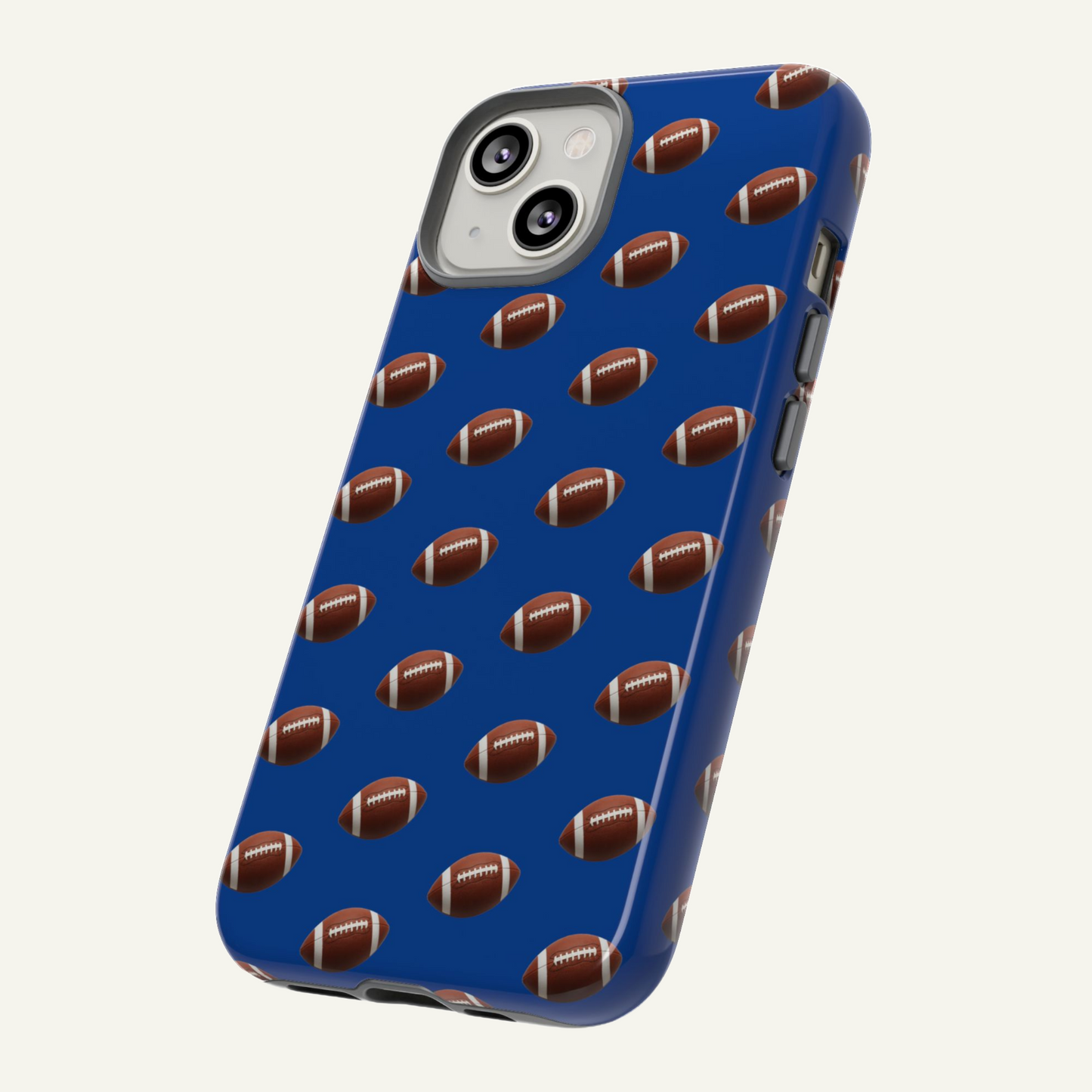 Blue football fan phone case Iphone 16 - X, Samsung Galaxy S20 -S24, Google Pixel 6 - 8