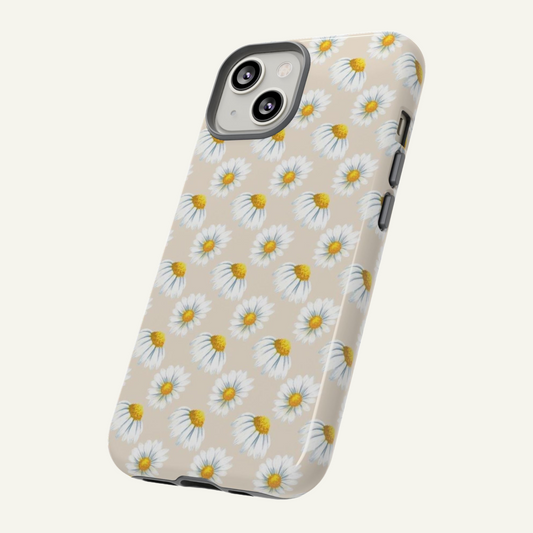 Cream Daisy Phone Case Iphone 16 - X, Samsung Galaxy S20 -S24, Google Pixel 6 - 8