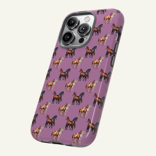 Horse Phone Case in Pink for Iphone 16 - X, Samsung Galaxy S20 -S24, Google Pixel 6 - 8