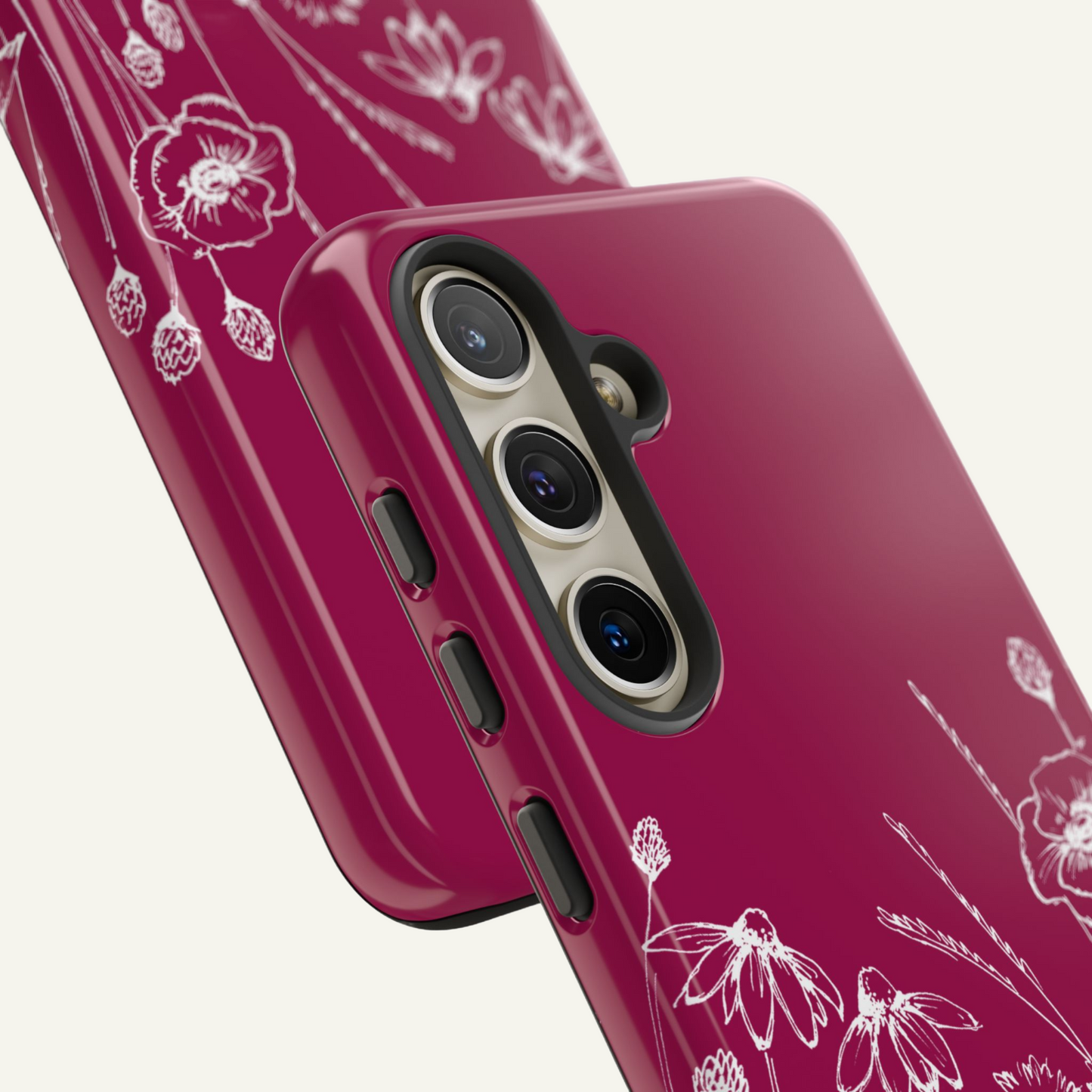 Doodle Flower Phone Case Berry