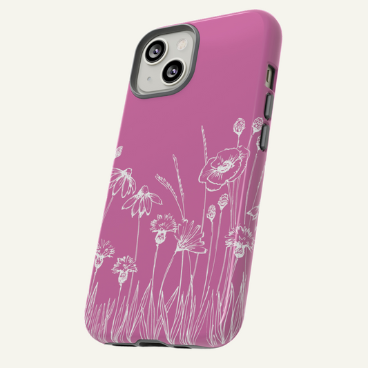 Flower Phone Case Pink Iphone 16 - X, Samsung Galaxy S20 -S24, Google Pixel 6 - 8