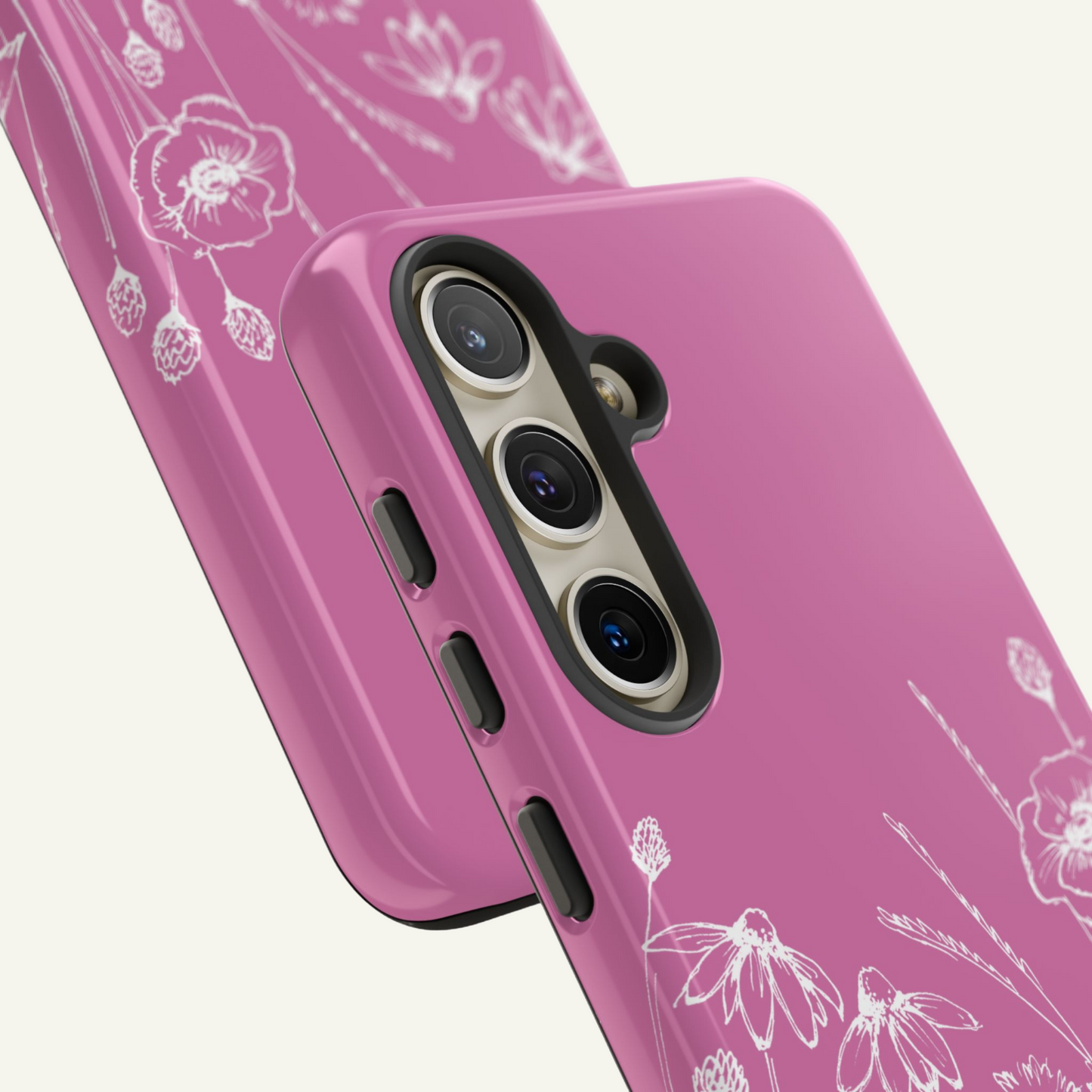 Doodle Flower Phone Case Pink