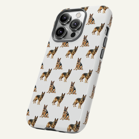 German Shepherd White Phone Case Iphone 16 - X, Samsung Galaxy S20 -S24, Google Pixel 6 - 8