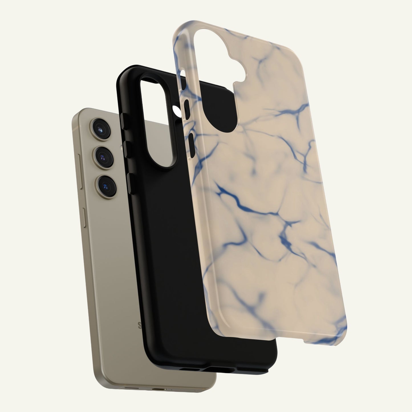 Marble Phone Case Cream Blue